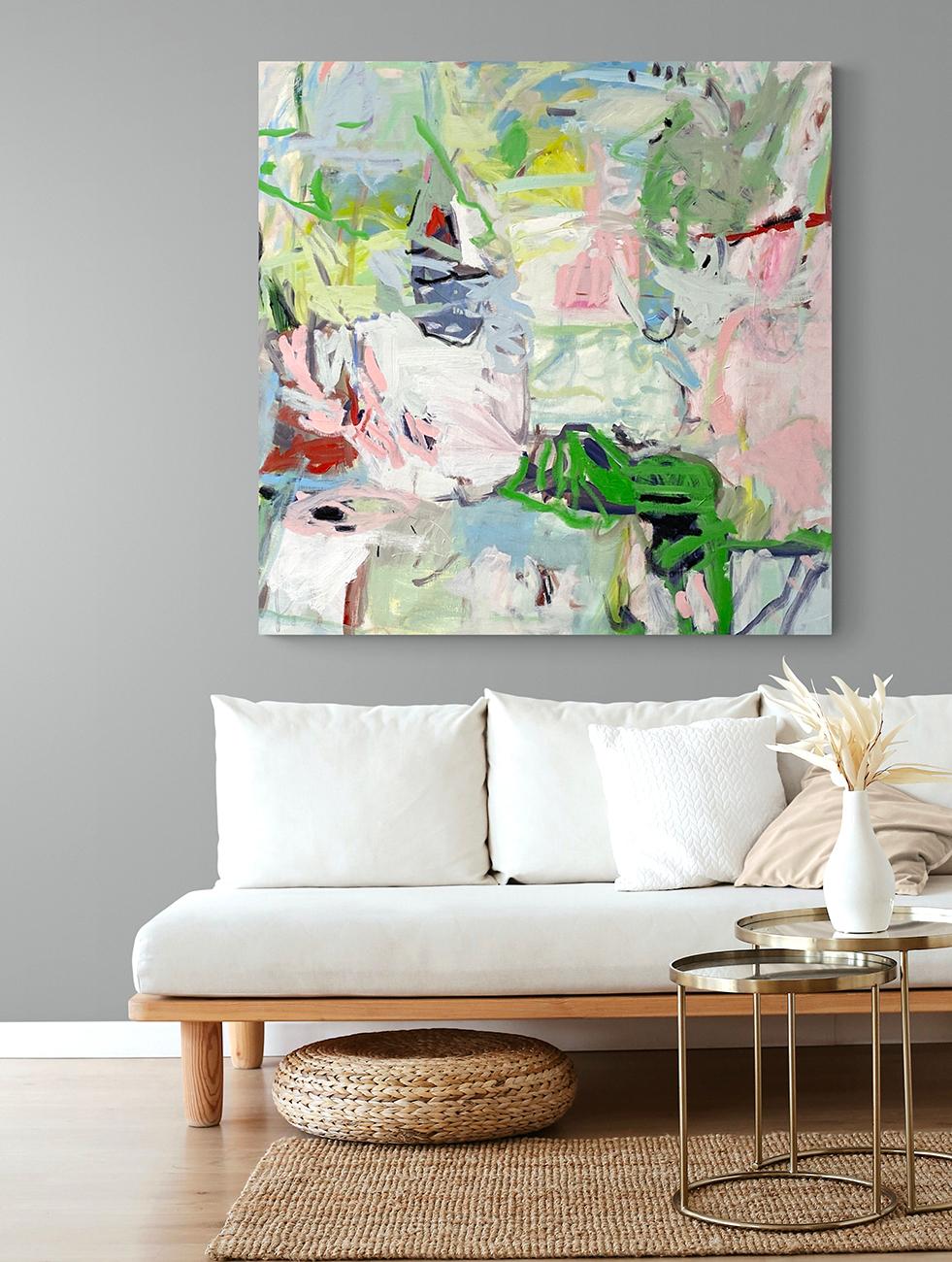 Winds Of Green III (Abstract painting) - Painting by Petra Schott