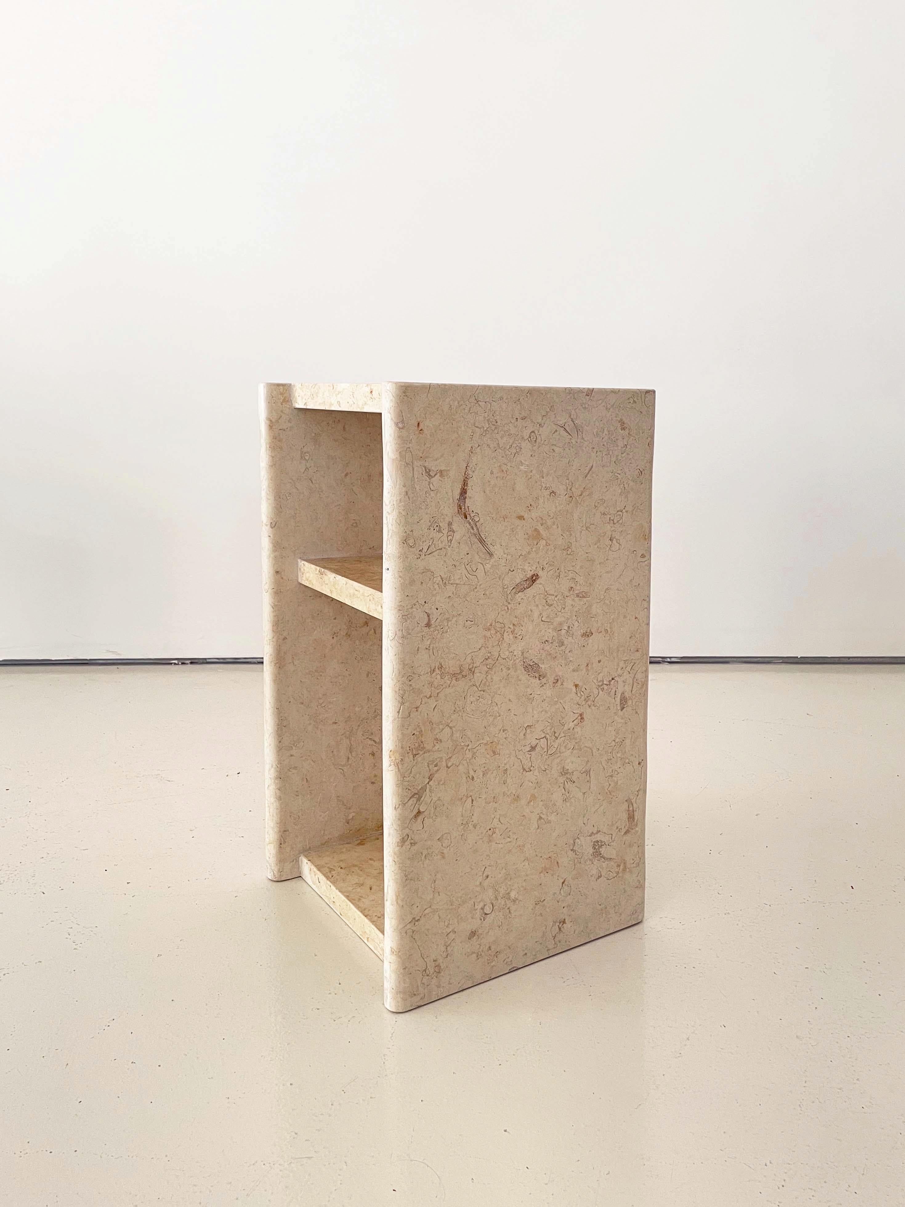 1 of 1, this is the only table using this marble that will be produced based on the quantity of reclaimed marble.

Crafted by master stone masons in Colorado from reclaimed stone

Cream Limestone, Honed finish

1 piece

All stones are hand-selected