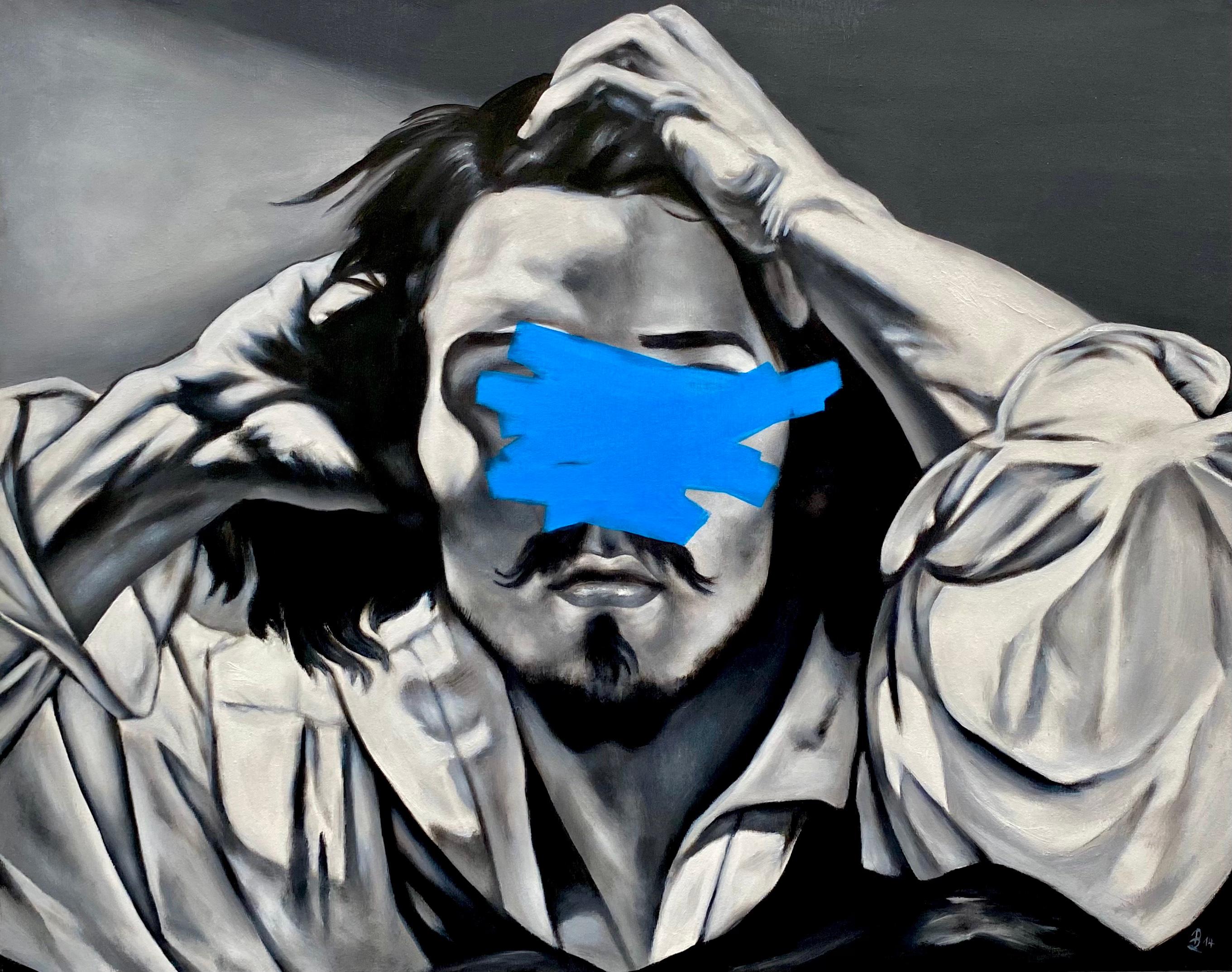 Austriaco PETRA VON KAZINYAN - L'Io (dopo COURBET) Acrilico su tela 32x40 in vendita