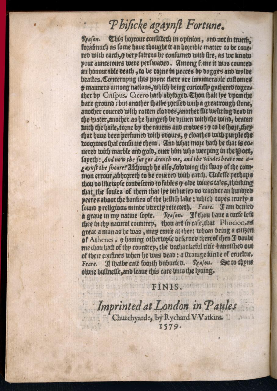 English Petrarch — Phisicke against Fortune For Sale