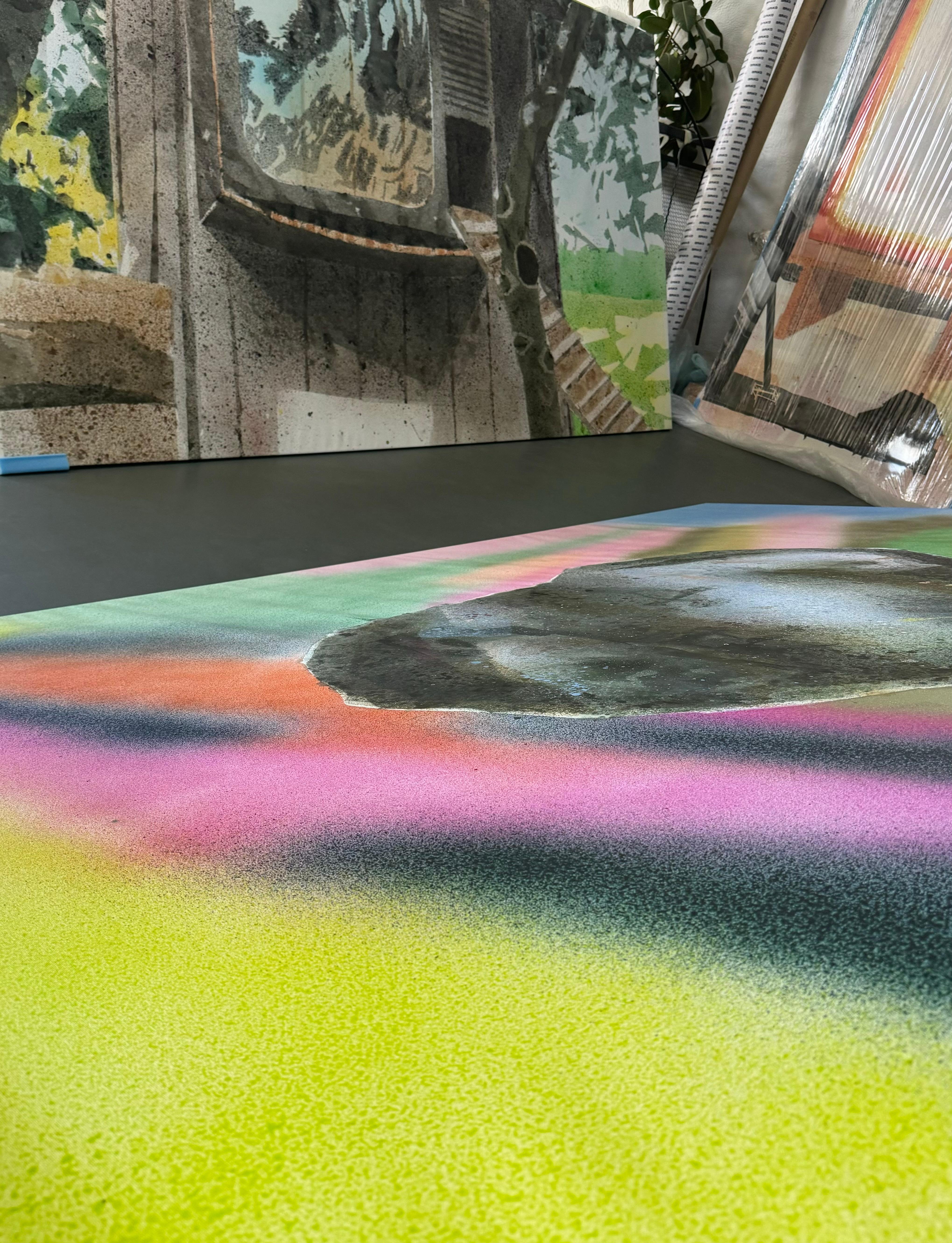 Pintura contemporánea de gran formato - Técnica mixta sobre lienzo - 