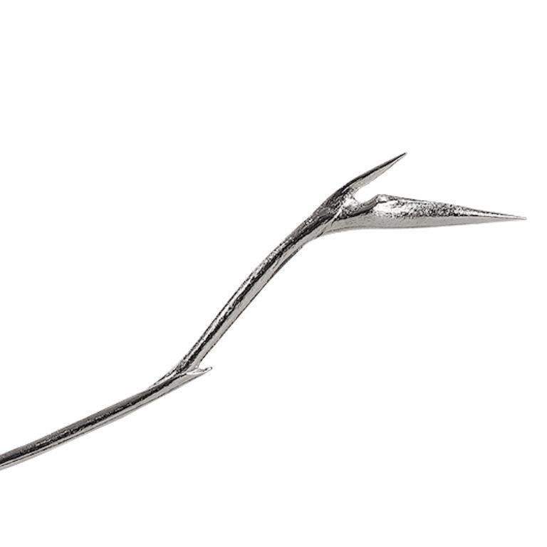 Organique Pétrea I - Centre de table floral sculptural en Botticino et finition nickel en vente