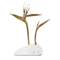 Pétrea III – Nature-Inspired Marble and Gold Sculpture