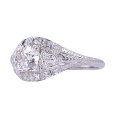 Petri Art Deco Platinum Diamond Engagement Ring