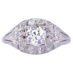 Petri Art Deco Platinum Diamond Engagement Ring