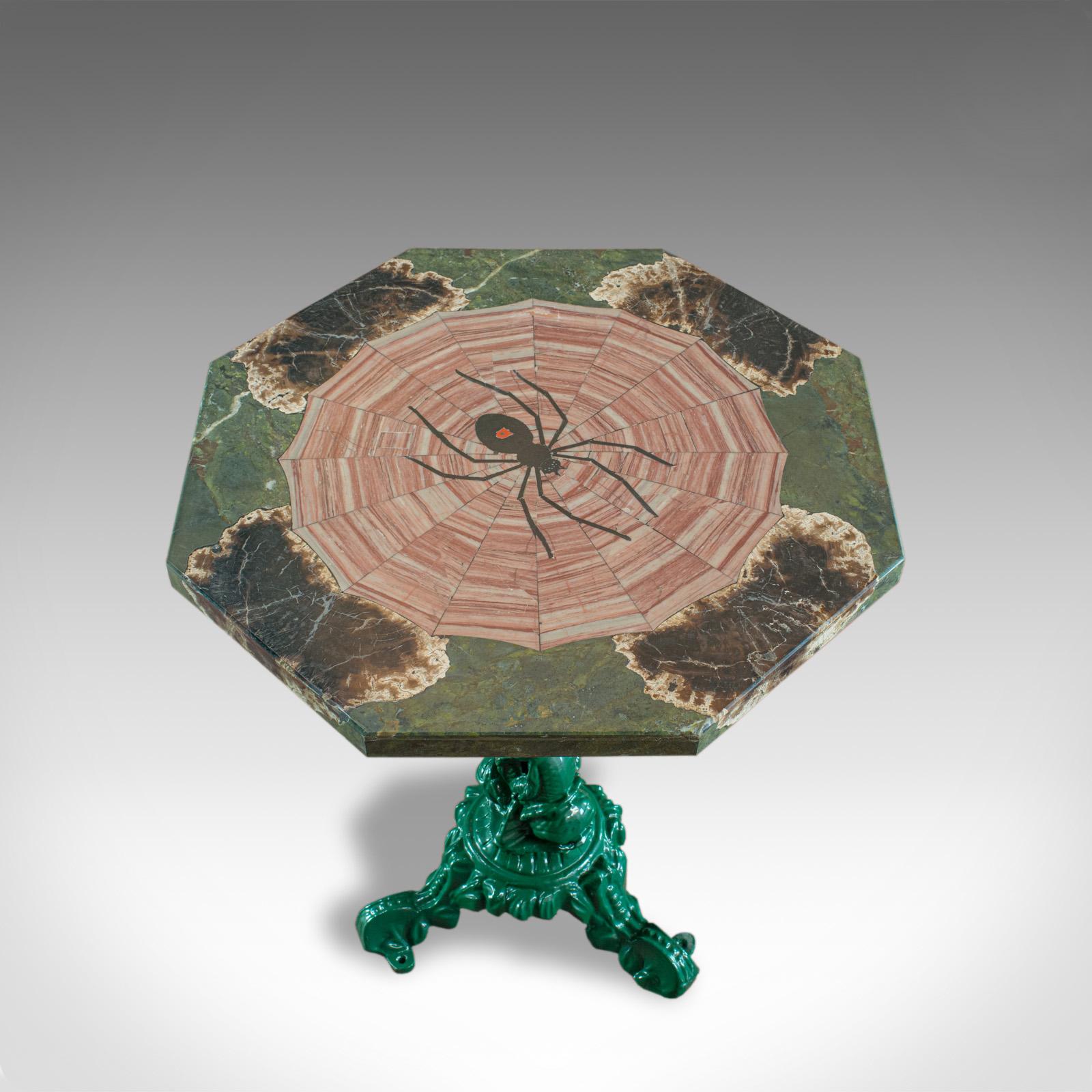 Petrified Spider Table, English, Marble, Pietra Dura, Cast Iron, Dominic Hurley 1