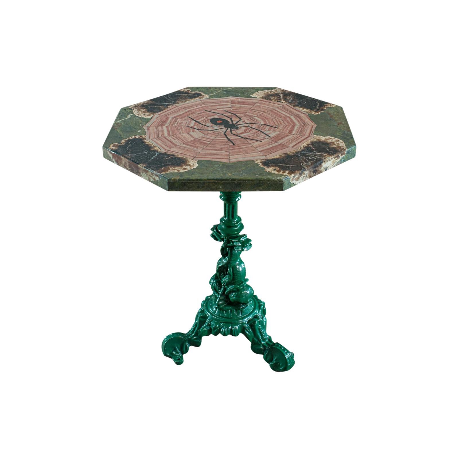 Petrified Spider Table, English, Marble, Pietra Dura, Cast Iron, Dominic Hurley