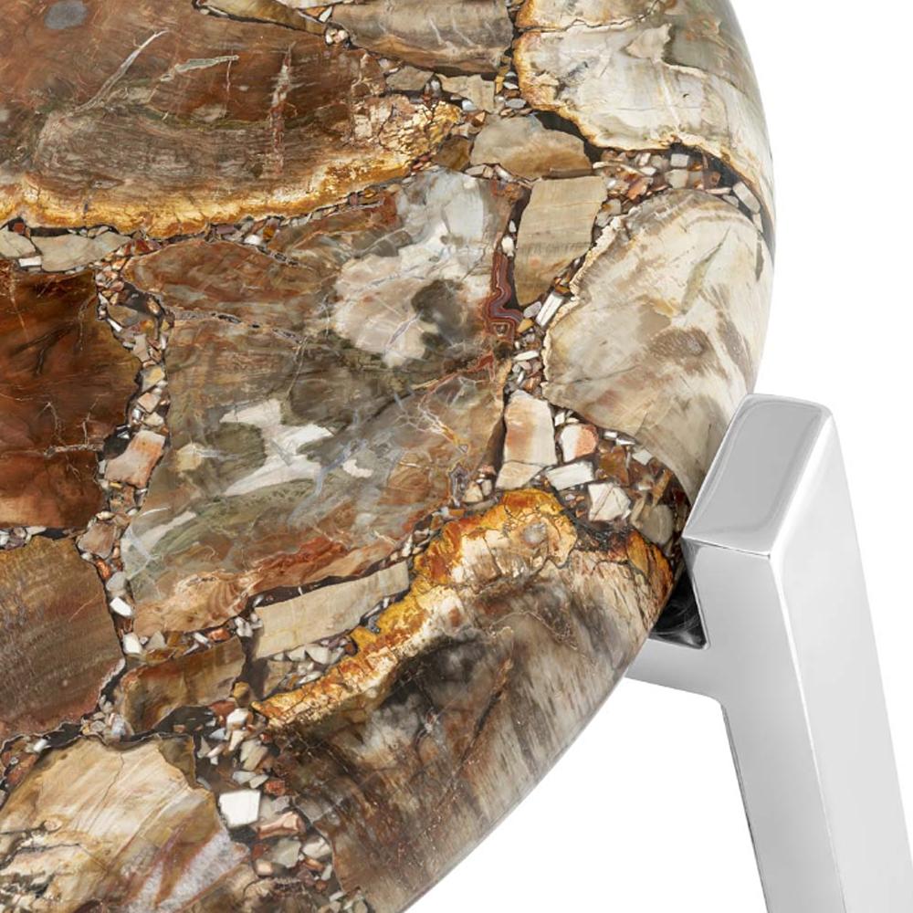 Contemporary Petrified Top Side Table For Sale