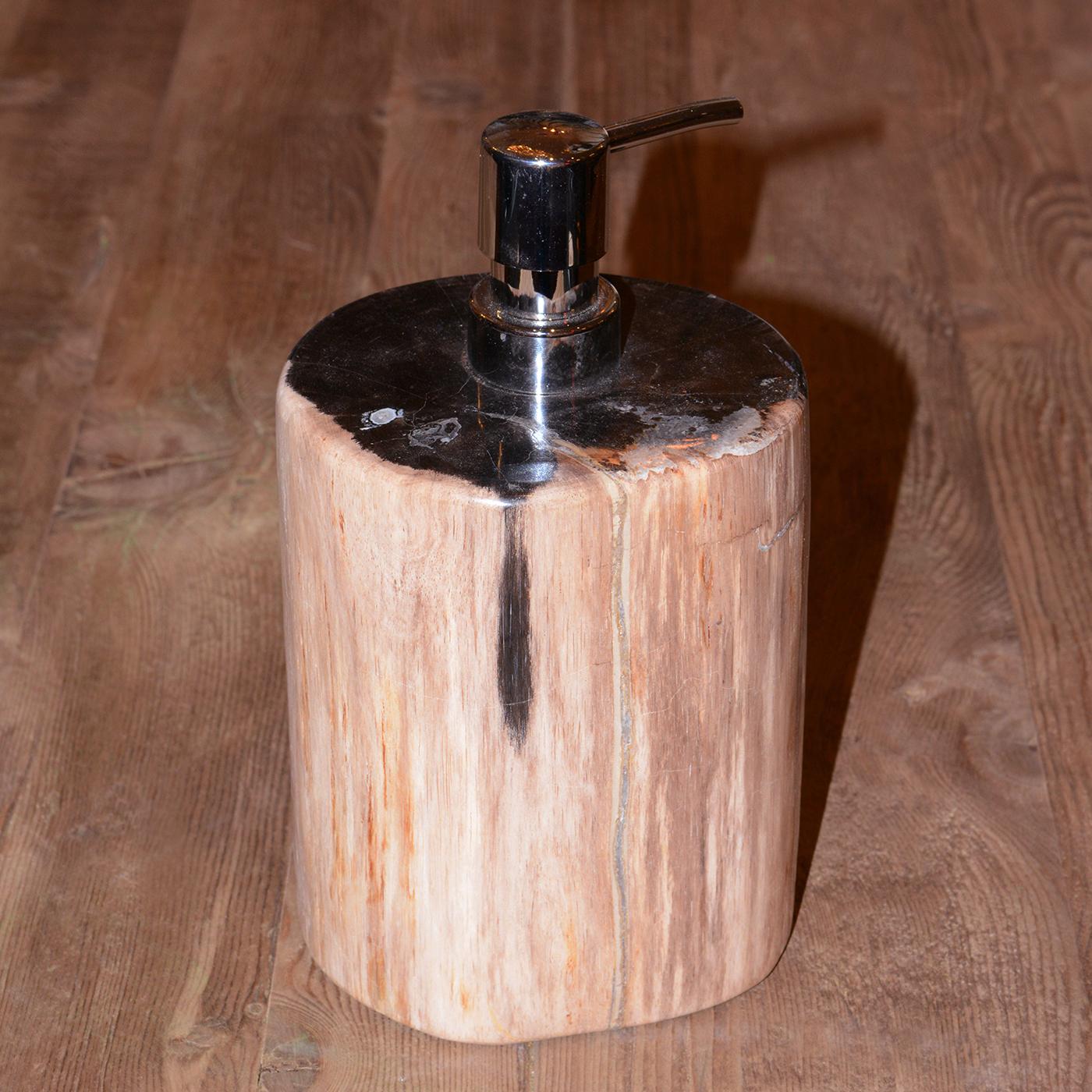 Hand-Crafted Petrified Wood A Soap Dispenser For Sale