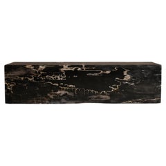 Petrified Wood Bench by Areia, Hand-Carved Organic Modern Design
