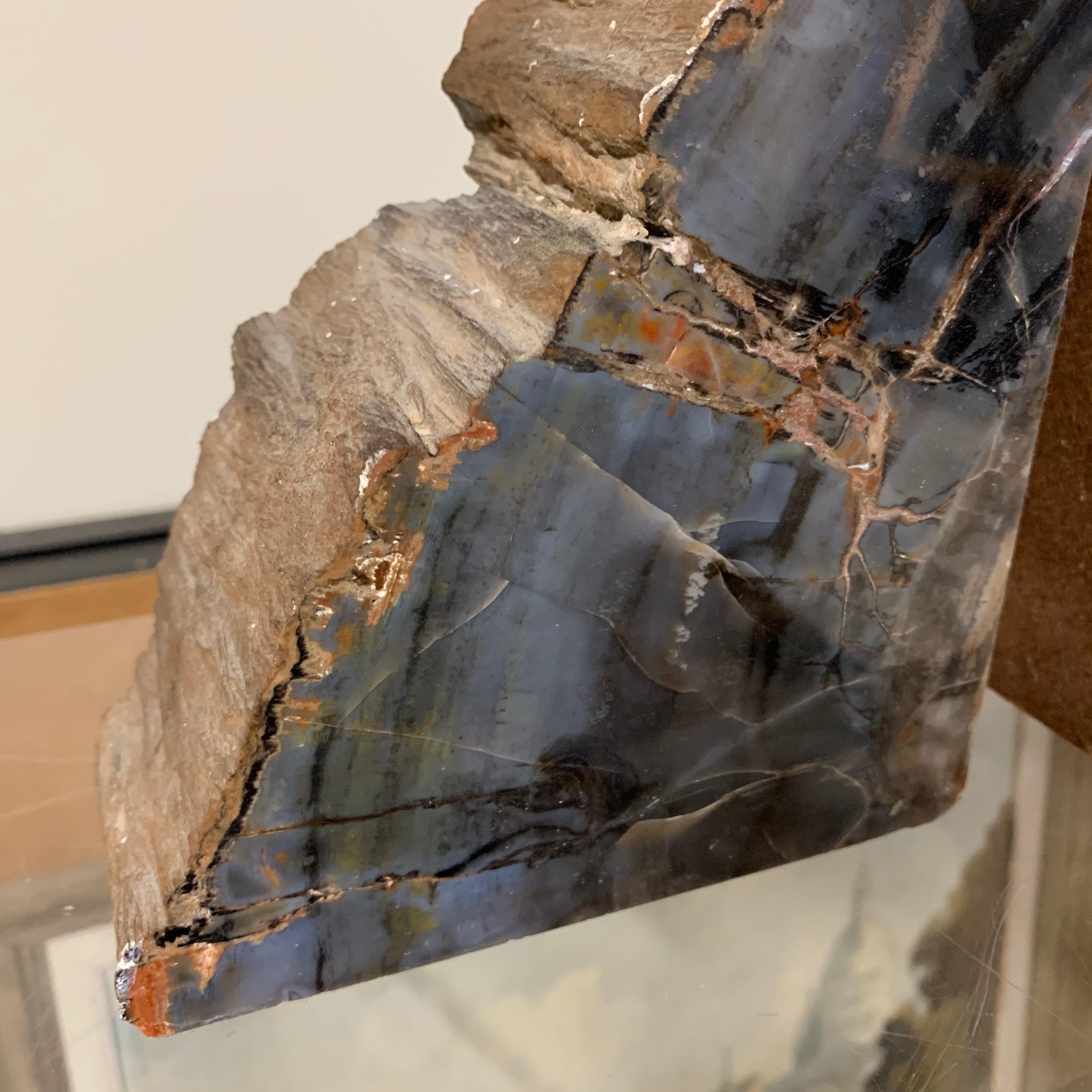 Petrified Wood Bookends In Good Condition For Sale In East Hampton, NY