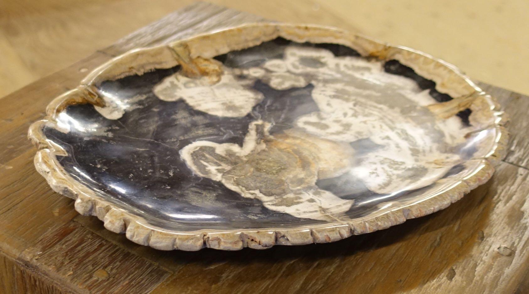 Indonesian Petrified Wood Bowl, Indonesia, Contemporary