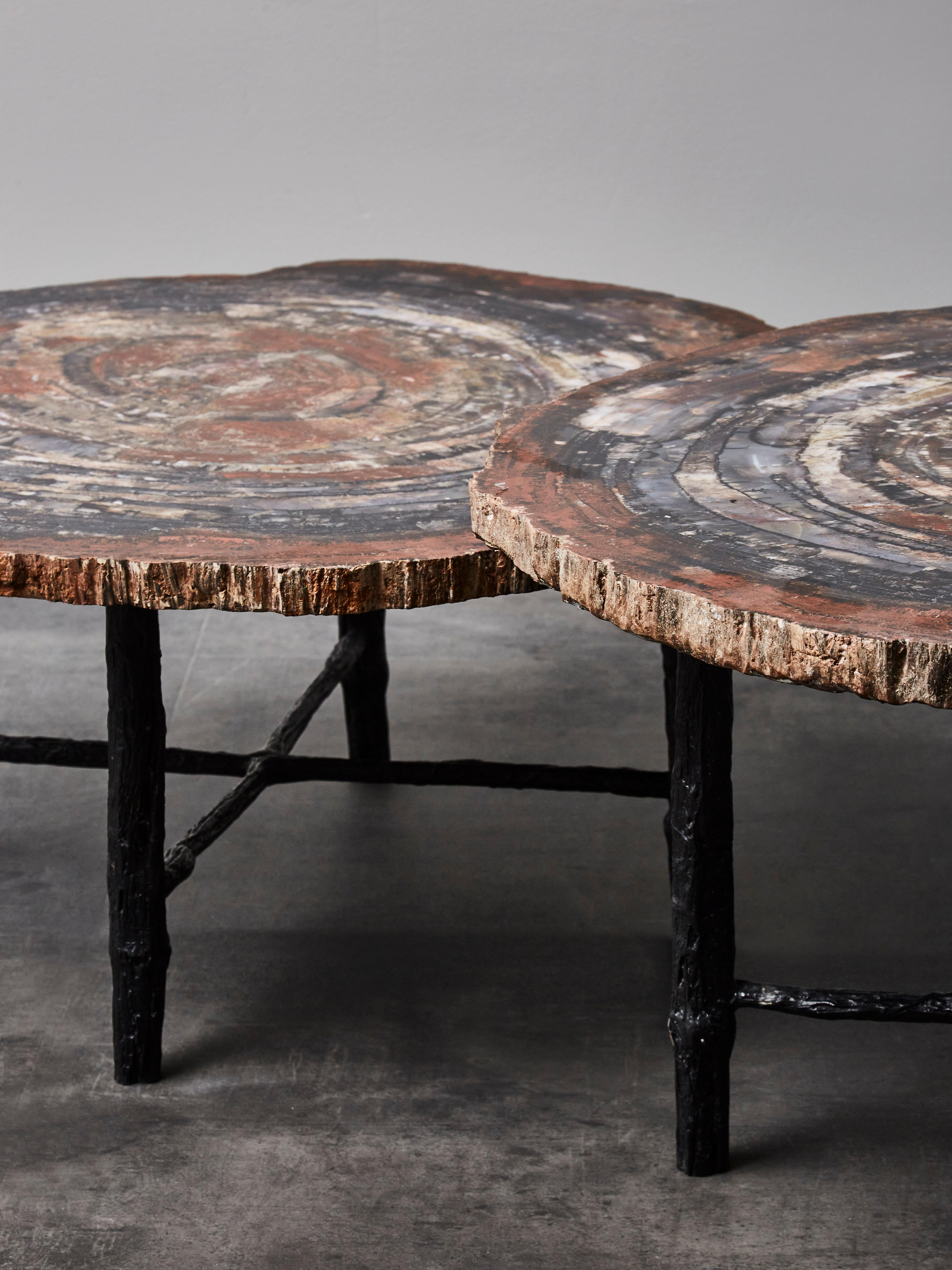 Petrified Wood Coffee Table at Cost Price In Excellent Condition In Saint-Ouen (PARIS), FR