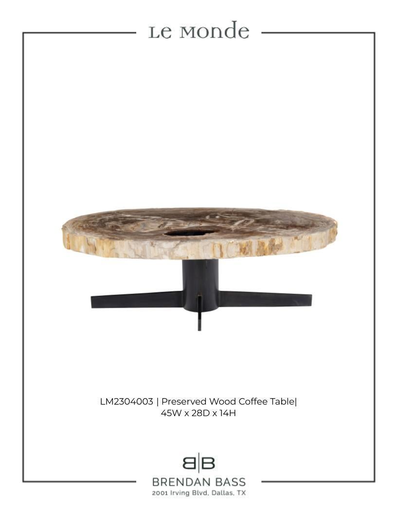 Organic Modern Petrified Wood Coffee Table  For Sale