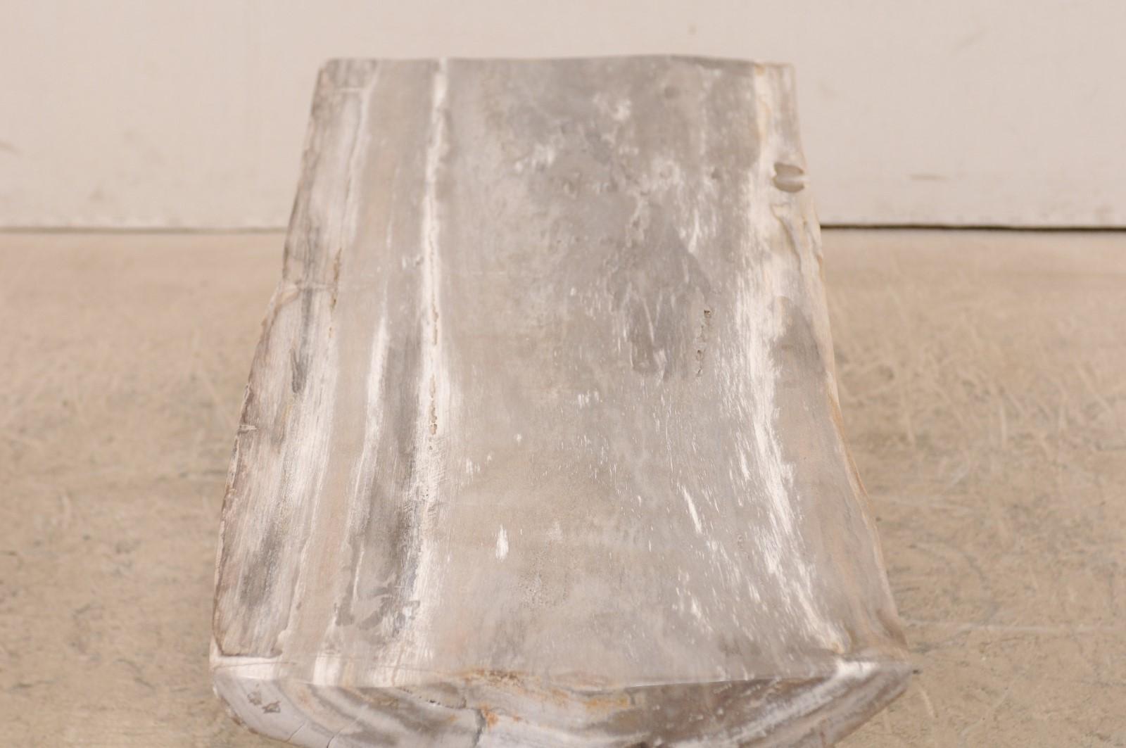 Petrified Wood Top Coffee Table on Custom Metal Base, Would Also Work as a Bench 1