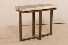 Rustic Modern Petrified Wood Console Table on Custom Base
