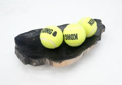 Petrified Wood Liver Shape Solid Black Elongated Bowl Dish Large Plate Ashtray