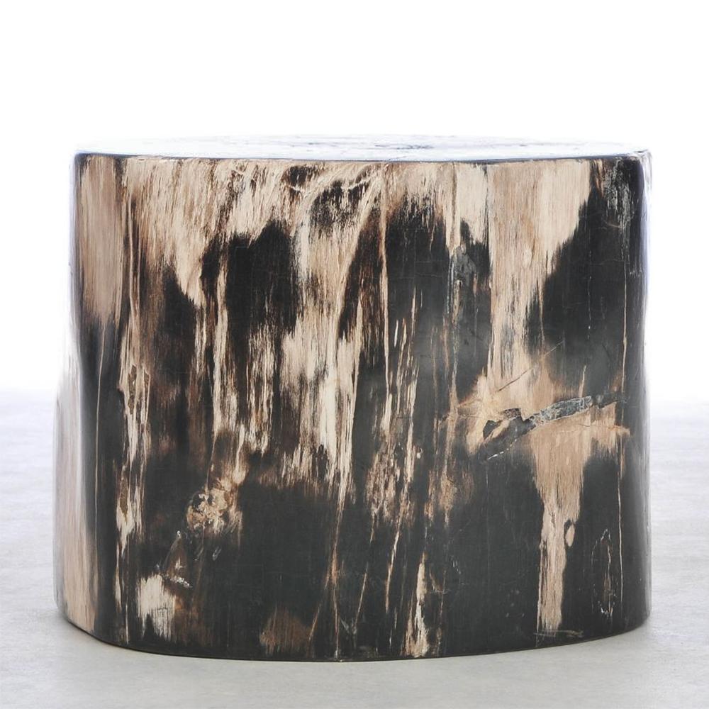 Side Table Petrified Wood N°F with all structure 
in carved and polished petrified wood.