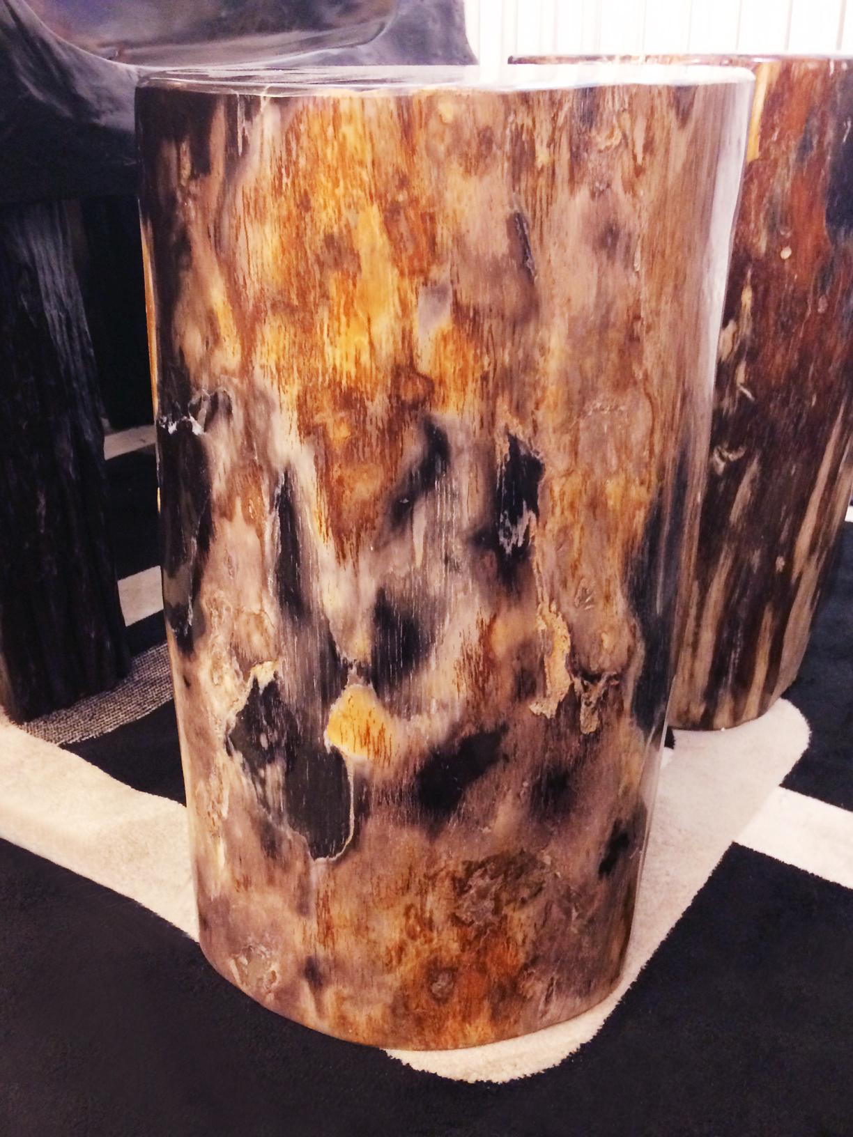 Side table petrified wood set of two n°D.
Set of two side table in solid petrified wood
from Indonesia. Petrified wood has turned
into stone. Trees have been buried for many 
years under sediment they transitioned into 
stone. Each piece is