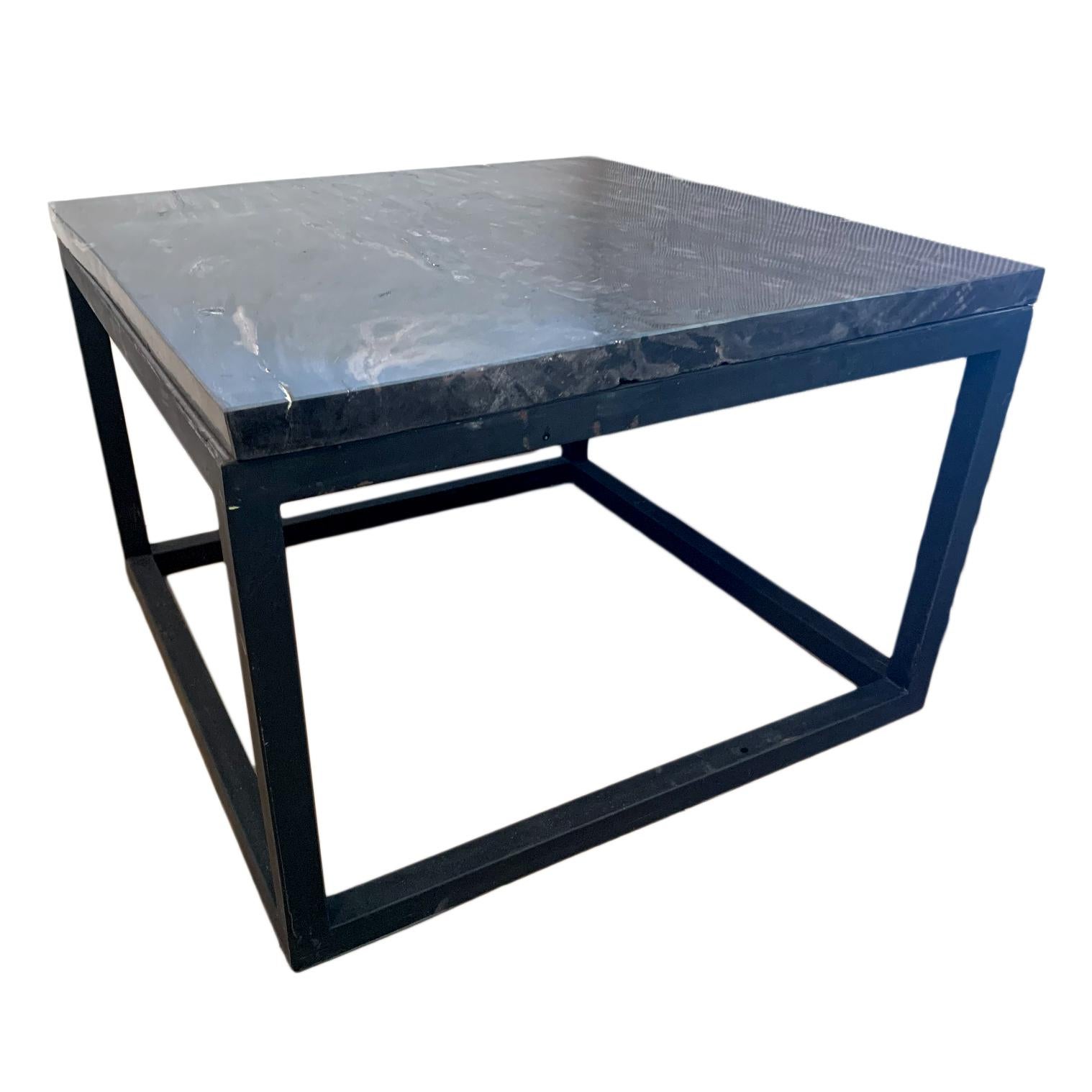 Polished Petrified Wood Side Table For Sale