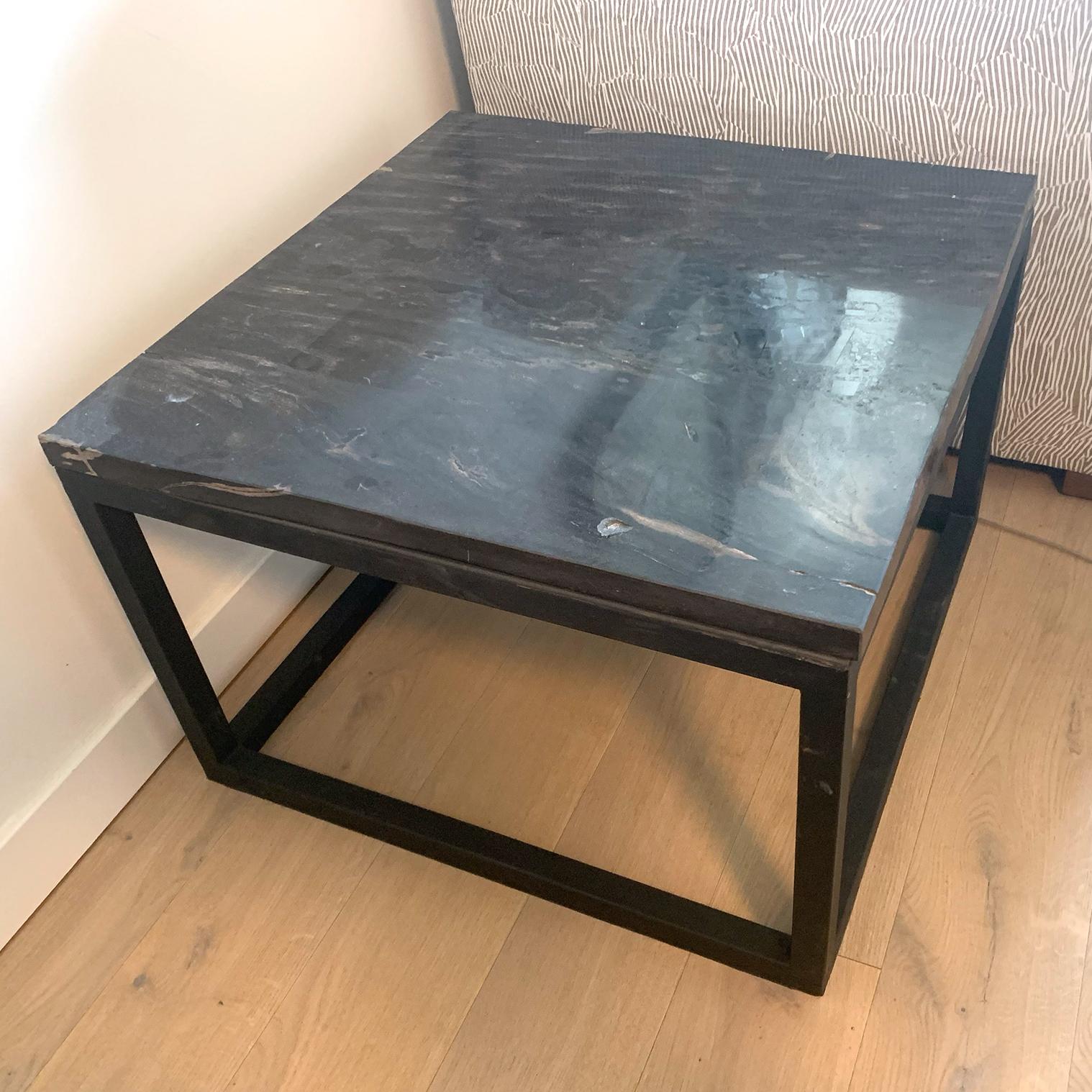 Petrified Wood Side Table For Sale 1
