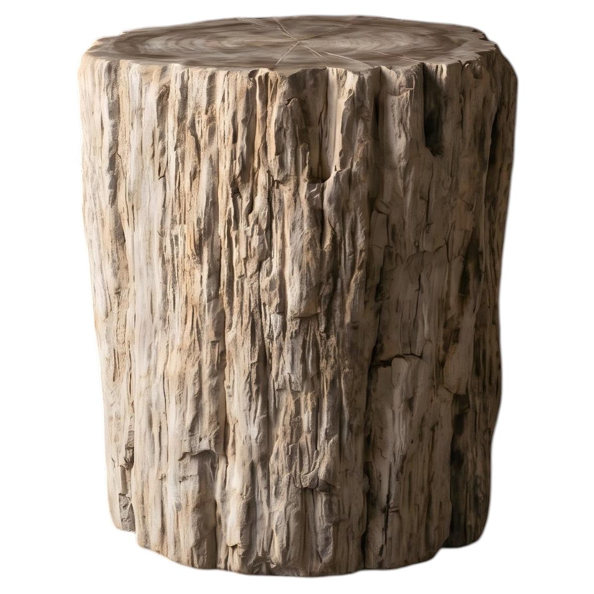 Petrified Wood Side Table, Organic Modern, 21st Century For Sale
