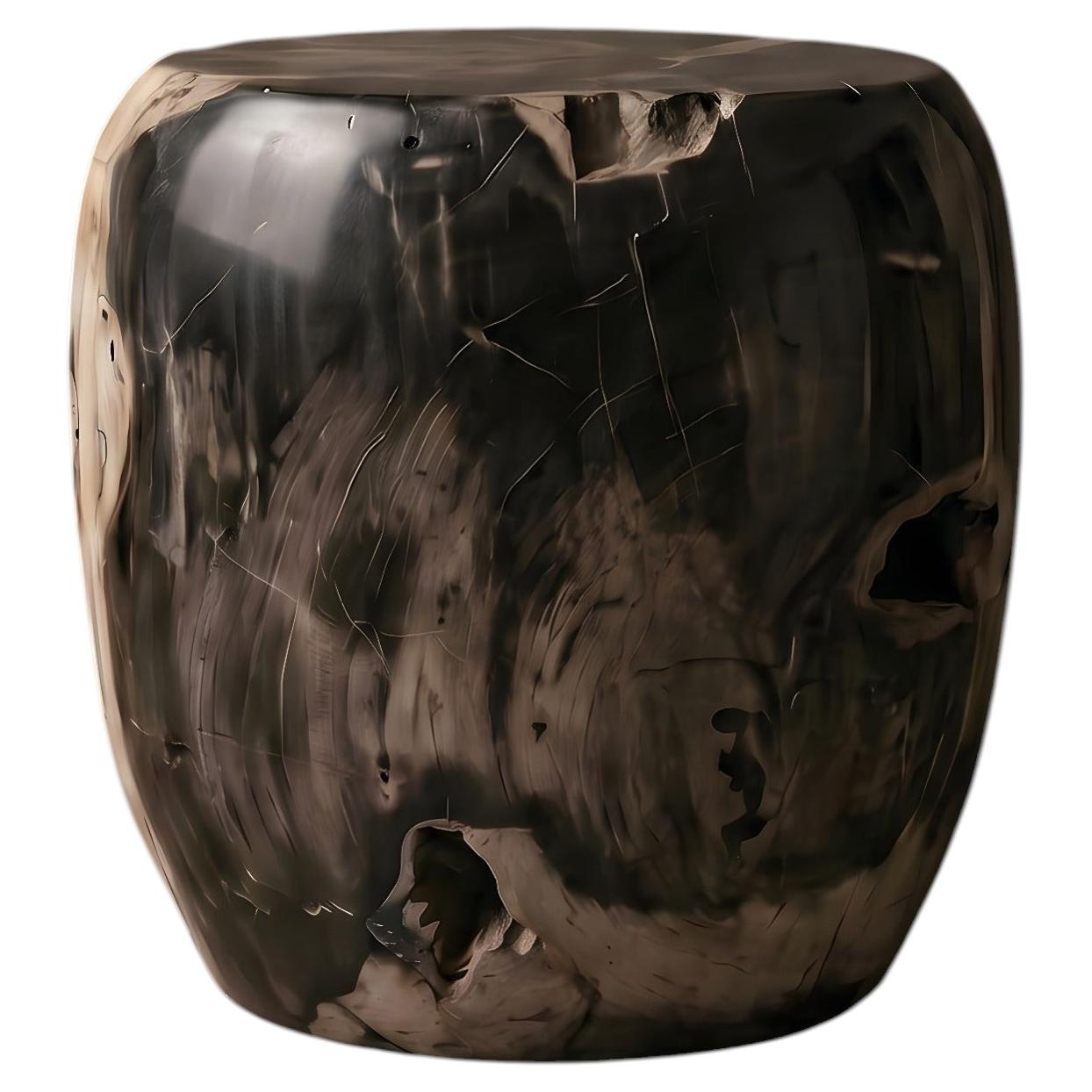Petrified Wood Side Table, Wabi-Sabi, 21st Century