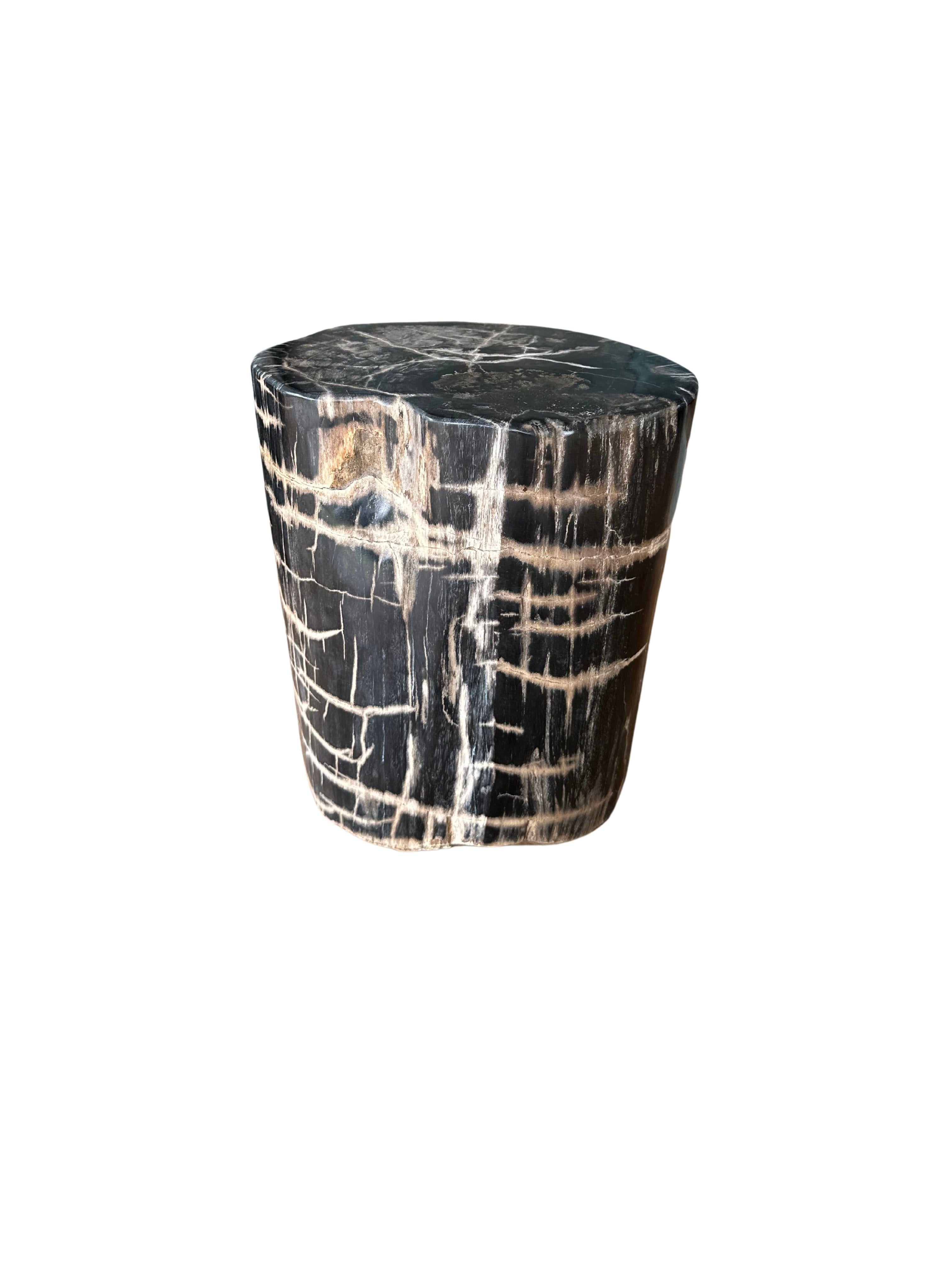 Organique Table d'appoint en Wood Wood pétrifié avec des textures étonnantes, The Modern Organic en vente