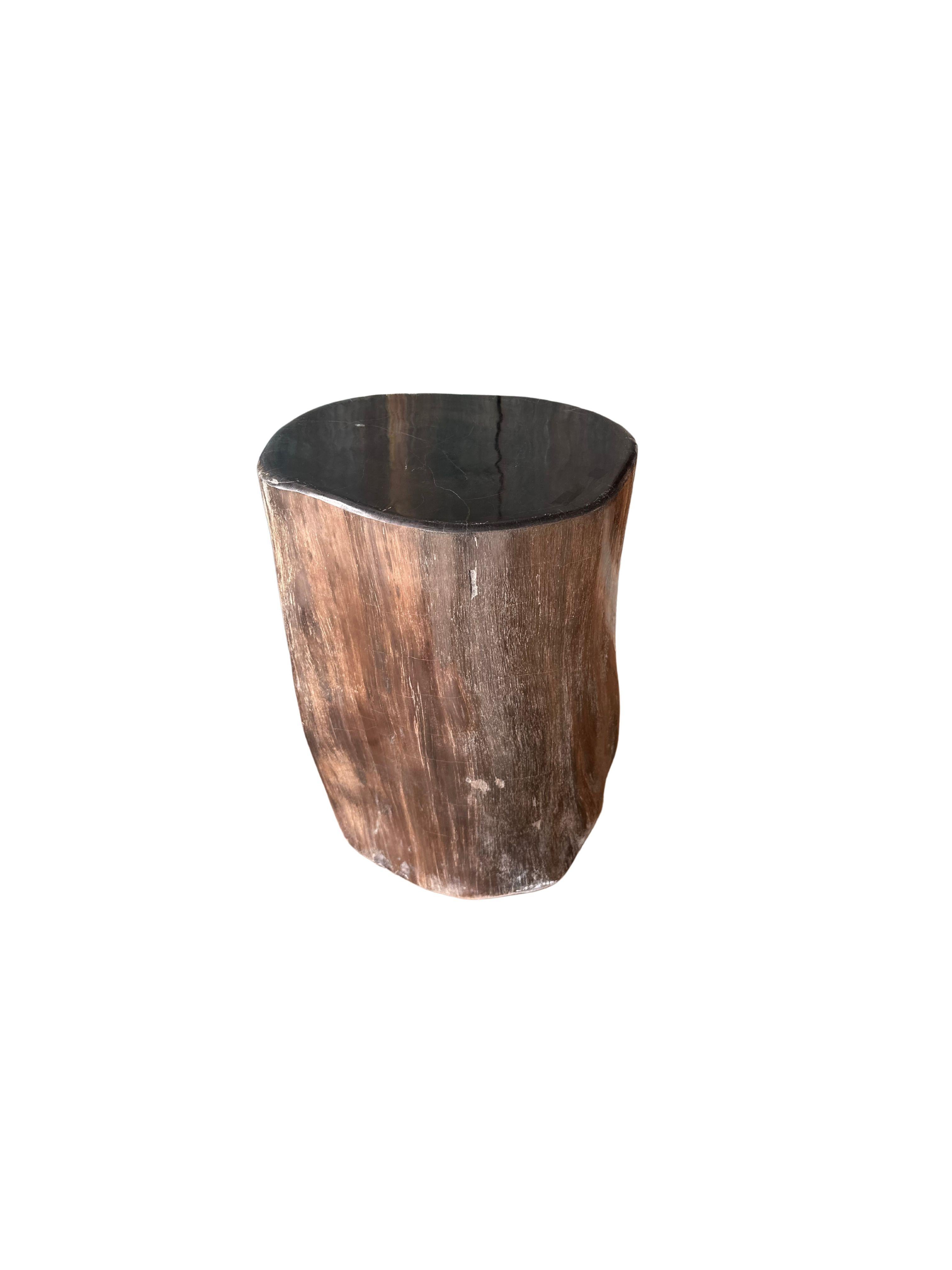 XXIe siècle et contemporain Table d'appoint en Wood Wood pétrifié avec des textures étonnantes, The Modern Organic en vente