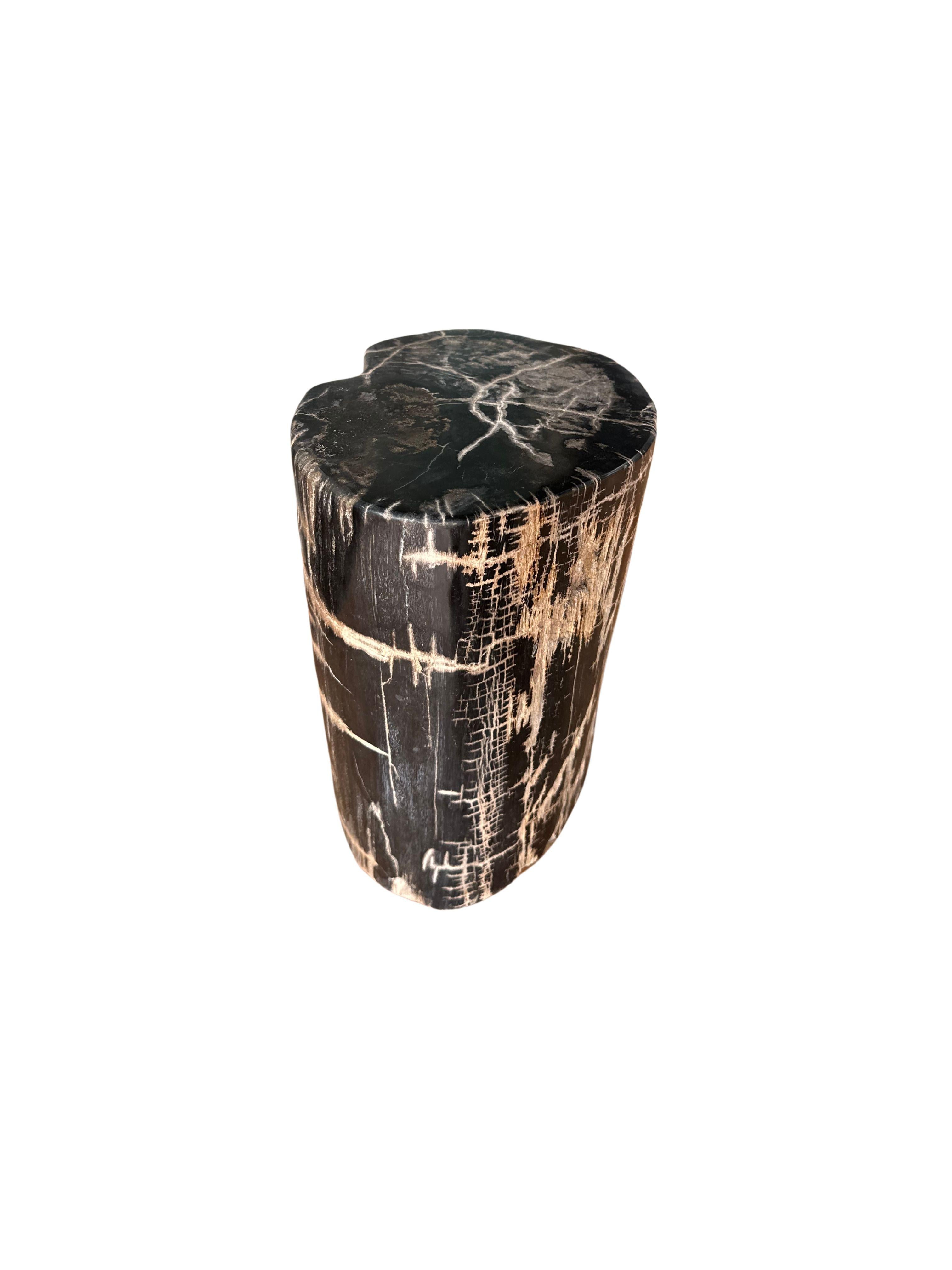 XXIe siècle et contemporain Table d'appoint en Wood Wood pétrifié avec des textures étonnantes, The Modern Organic en vente