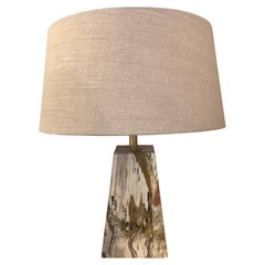 Petrified Wood Single Lamp With Shade, Indonesia, Contemporary