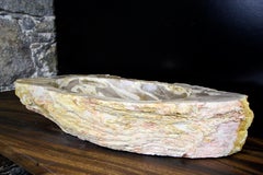 Petrified Wood Sink Grey/ Beige/ Red Tones Polished Top Quality