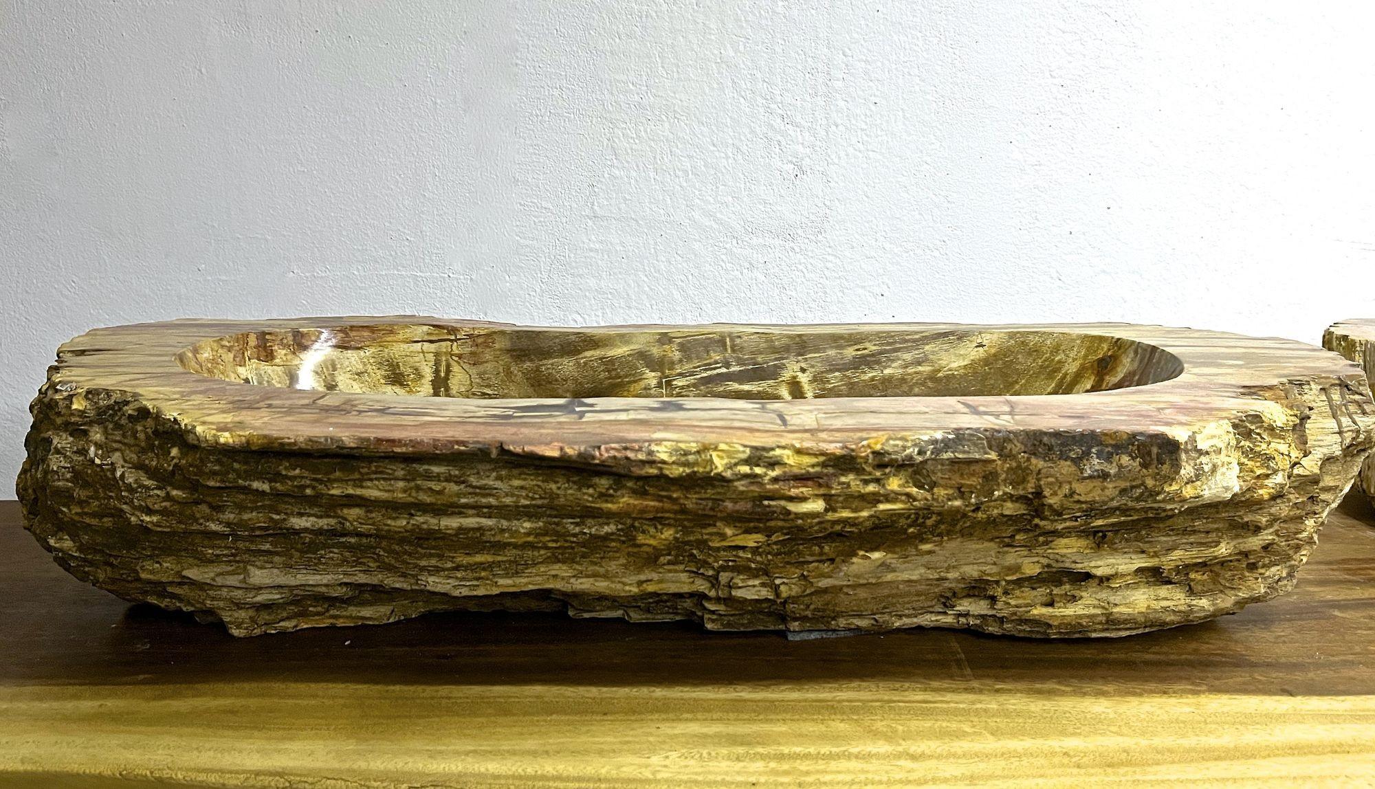 Petrified Wood Sink, Top Quality in Beige/ Brown/ Pink Tones For Sale 1