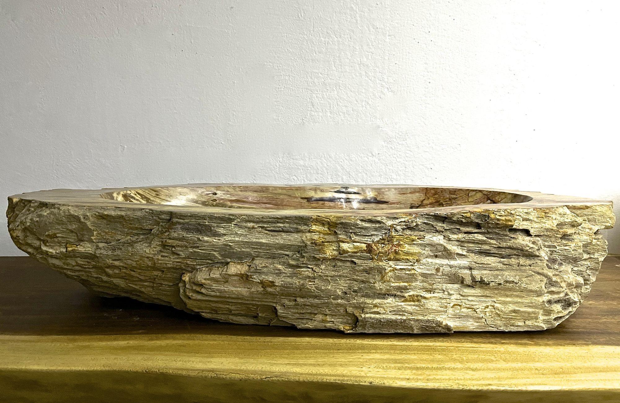 Petrified Wood Sink, Top Quality in Beige/ Brown/ Pink Tones For Sale 3