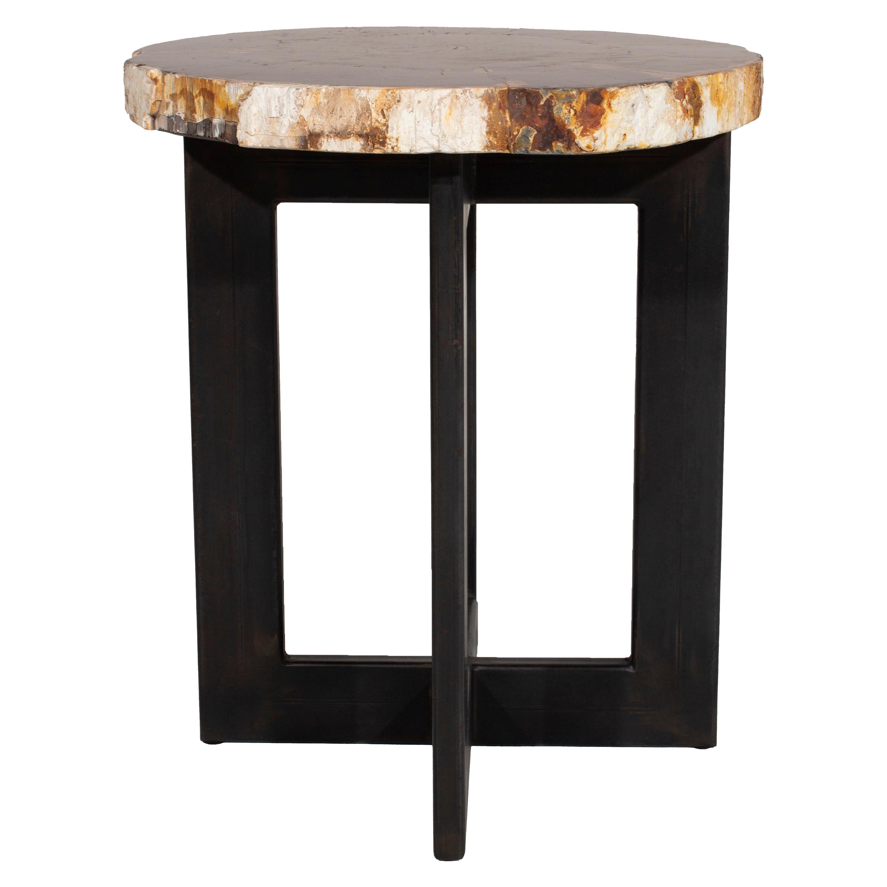 Petrified Wood Side / End Table at 1stDibs