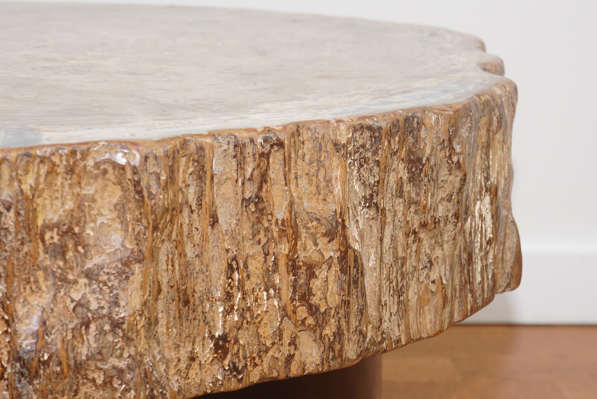Petrified Wood Top Cocktail Table at 1stDibs