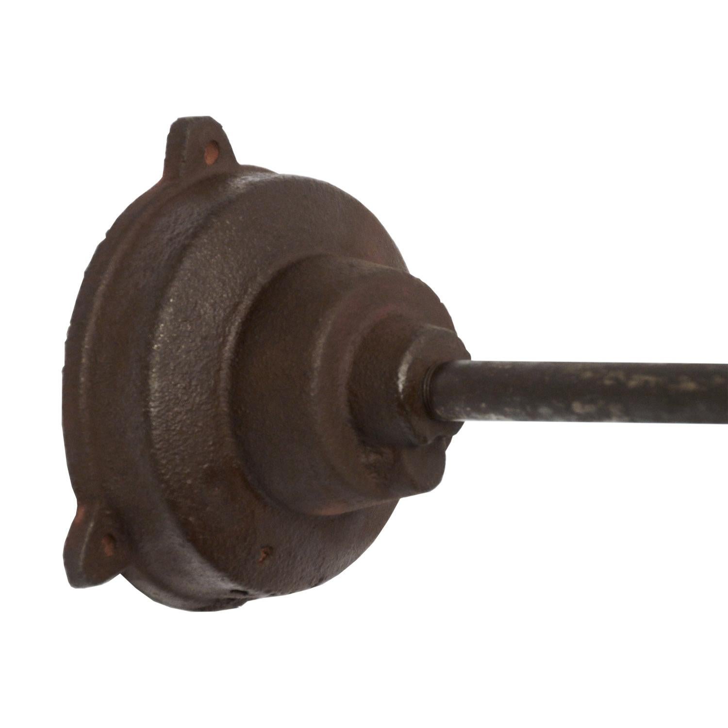 Petrol-Emaille-Wandleuchte, Industrielle Wandleuchte aus klarem Glas, Vintage (Gegossen)