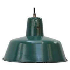 Petrol Green Enamel Vintage Industrial Pendant Lights
