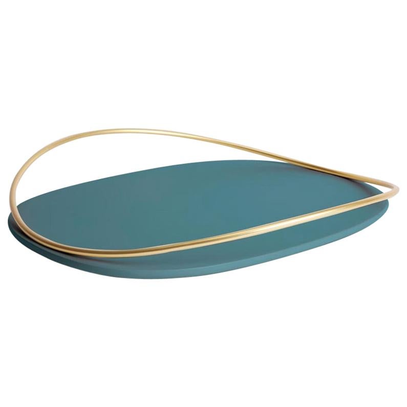 Petrol Green Touché D Tray by Mason Editions For Sale