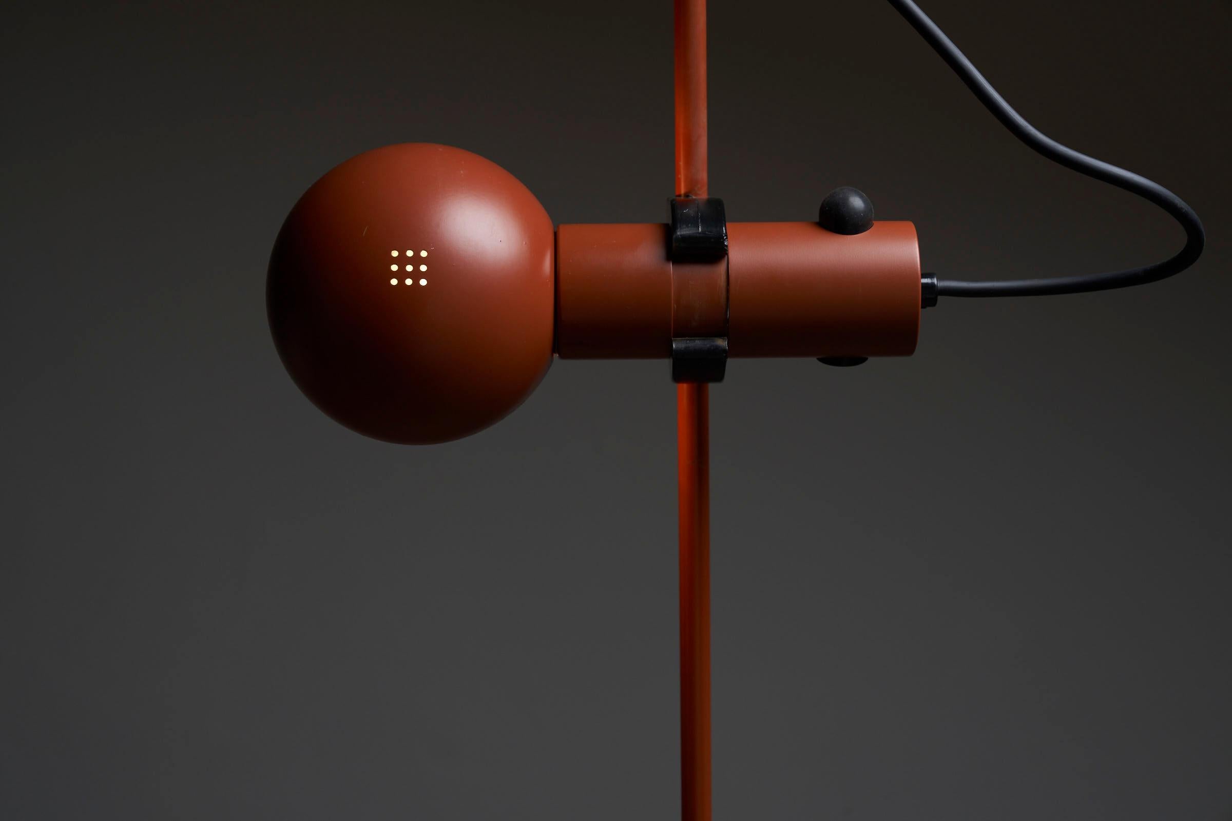 Mid-Century Modern Petrol Red Floor Lamp by Raul Barbieri & Giorgio Maranelli for Tronconi For Sale