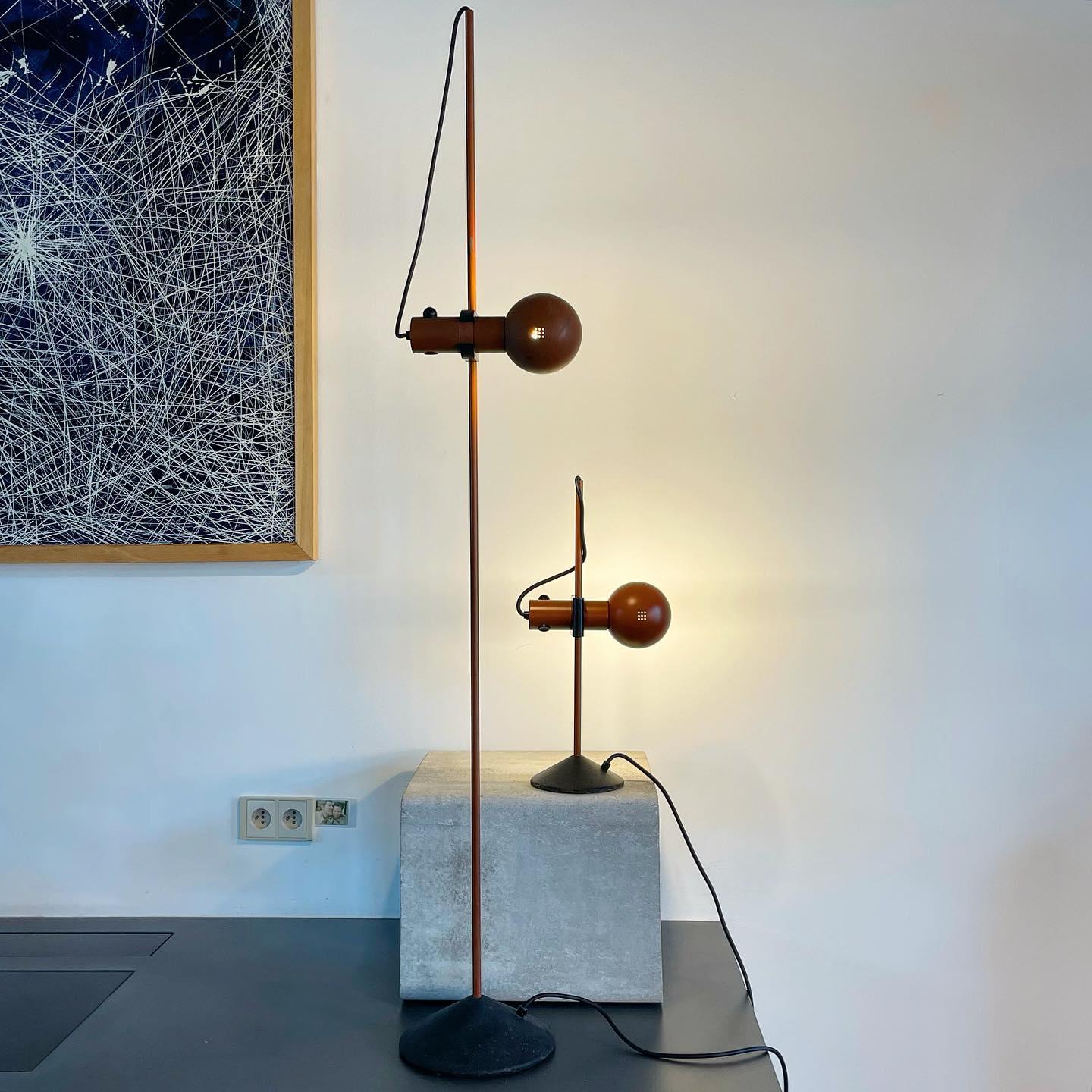 Metal Petrol Red Floor Lamp by Raul Barbieri & Giorgio Maranelli for Tronconi For Sale