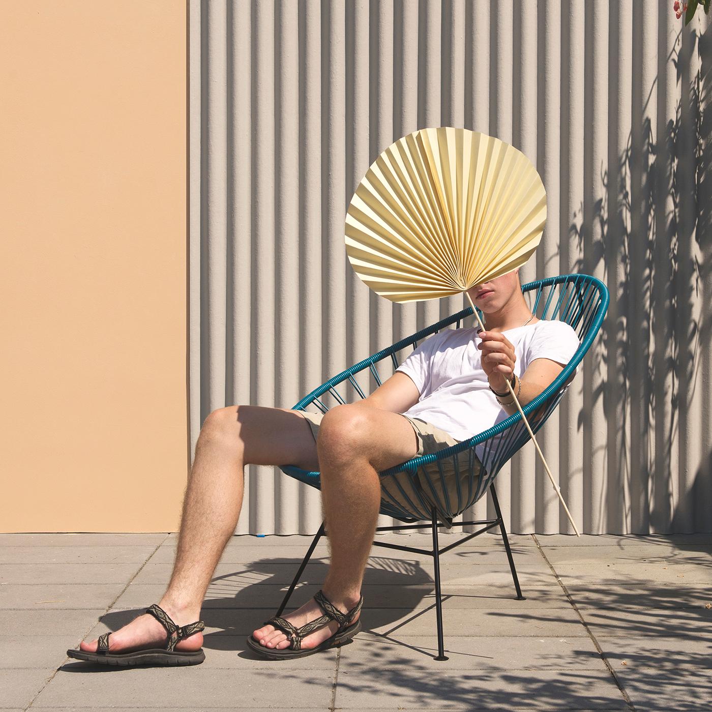 Post-Modern Petroleum Blue Acapulco Chair by OK Design For Sale