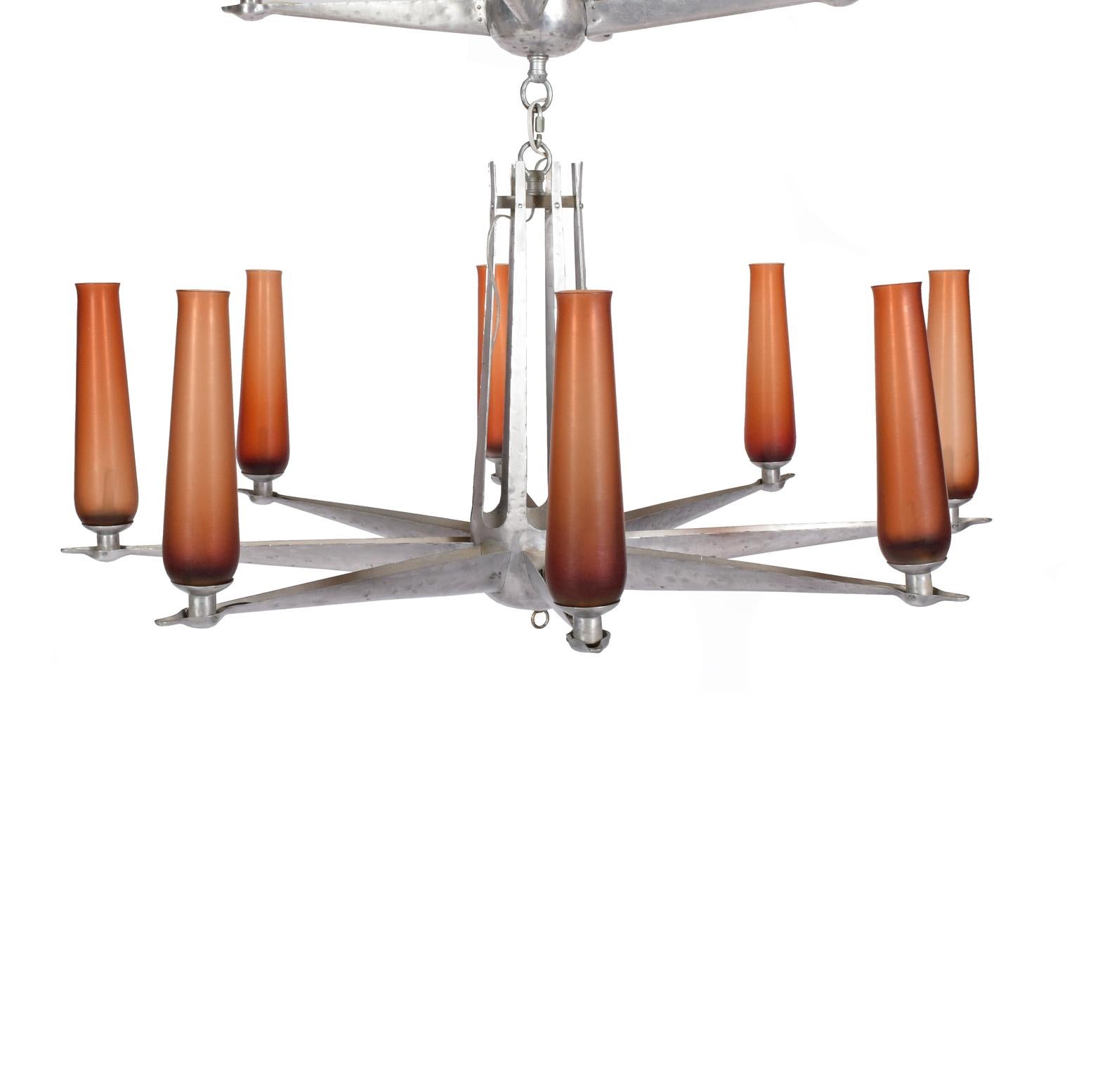American Craftsman Petroleum Club of Houston Raro lampadario Venini Glass in vendita