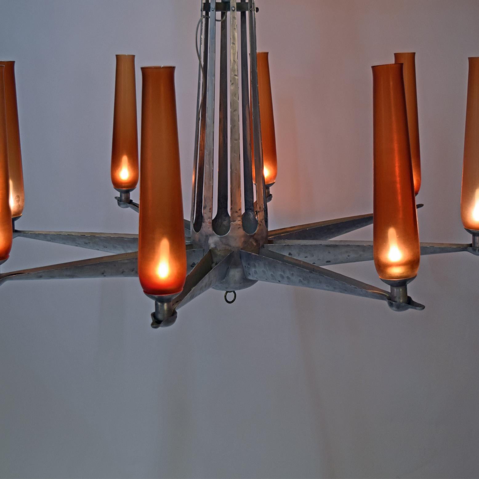 Martellato Petroleum Club of Houston Raro lampadario Venini Glass in vendita