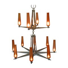 Used Petroleum Club of Houston Rare Chandelier Venini Glass 