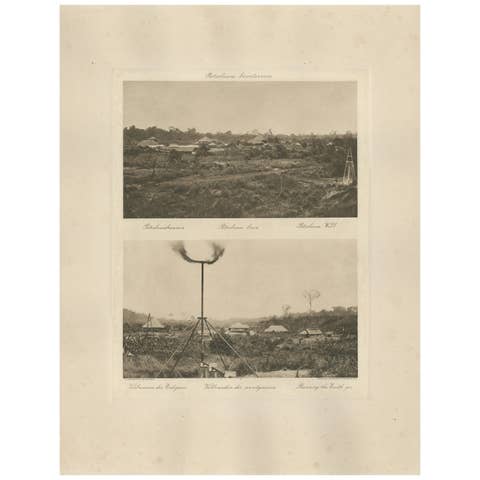 Petroleum Fields with Gas Flares, Aceh – C.J. Kleingrothe Photo c.1910