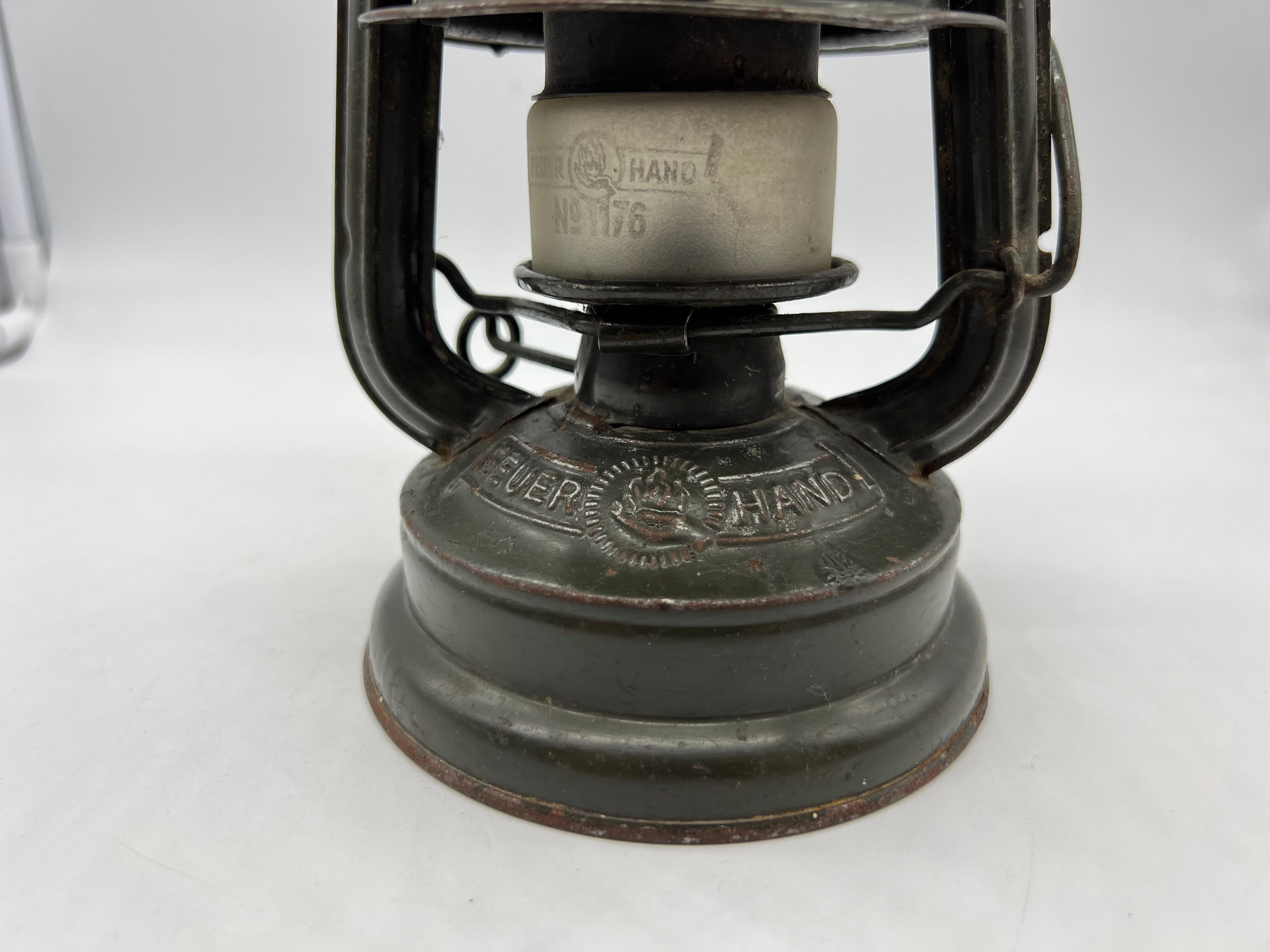 Petroleum Lamp Feuerhand 176 Lantern Jenaer Glass In Good Condition In Vienna, AT