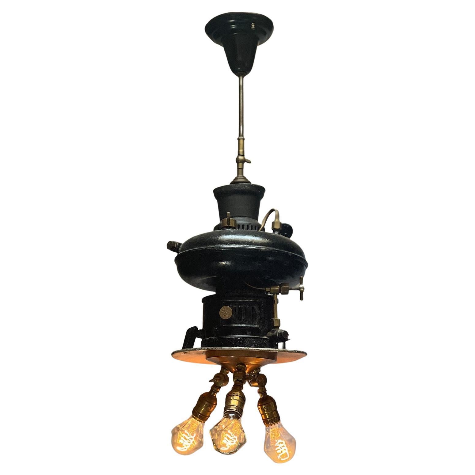 Custom Petromax Industrial Steam-Punk Pendant Light Chandelier For Sale