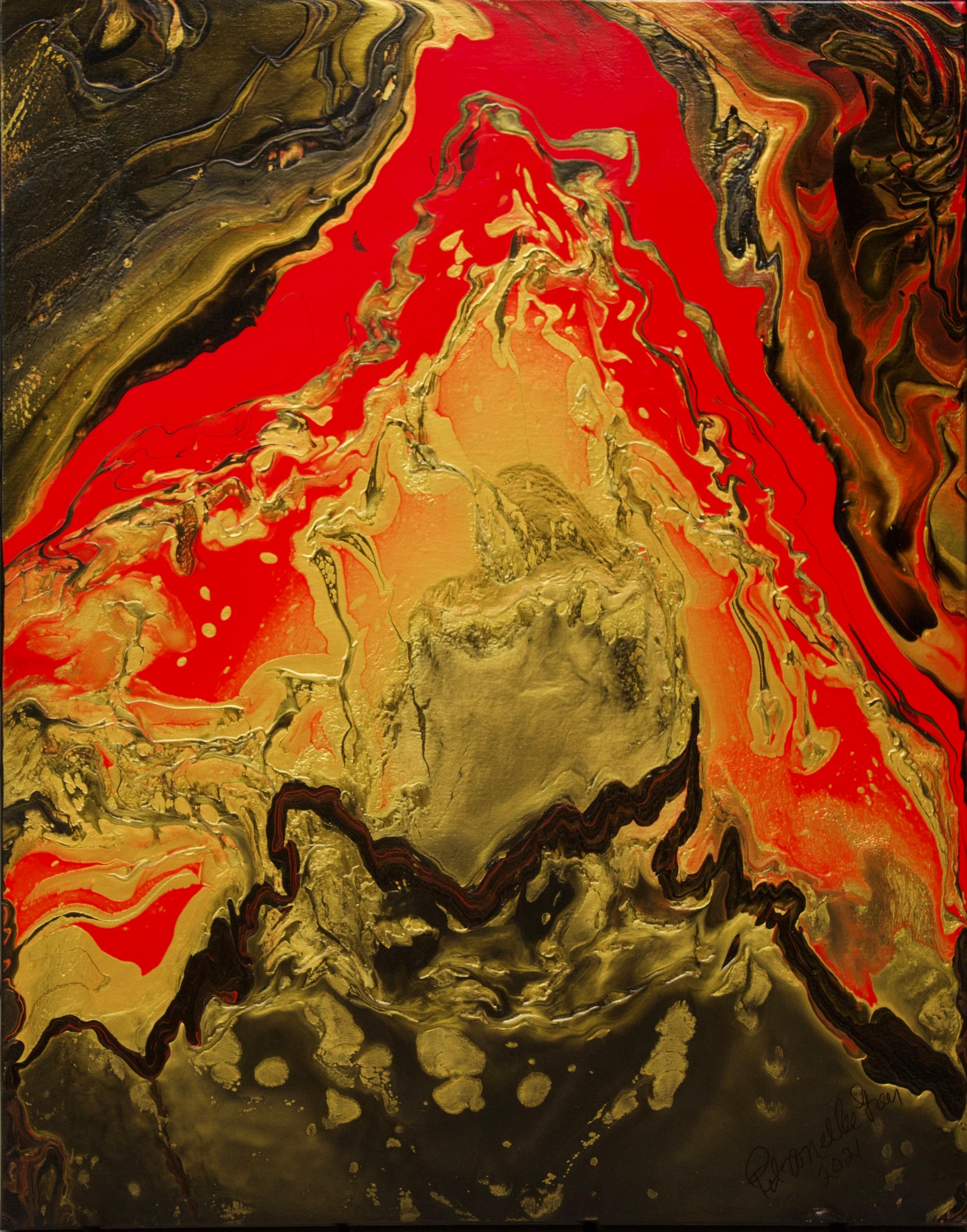 Petronella Greer Abstract Painting - Mountain Fire