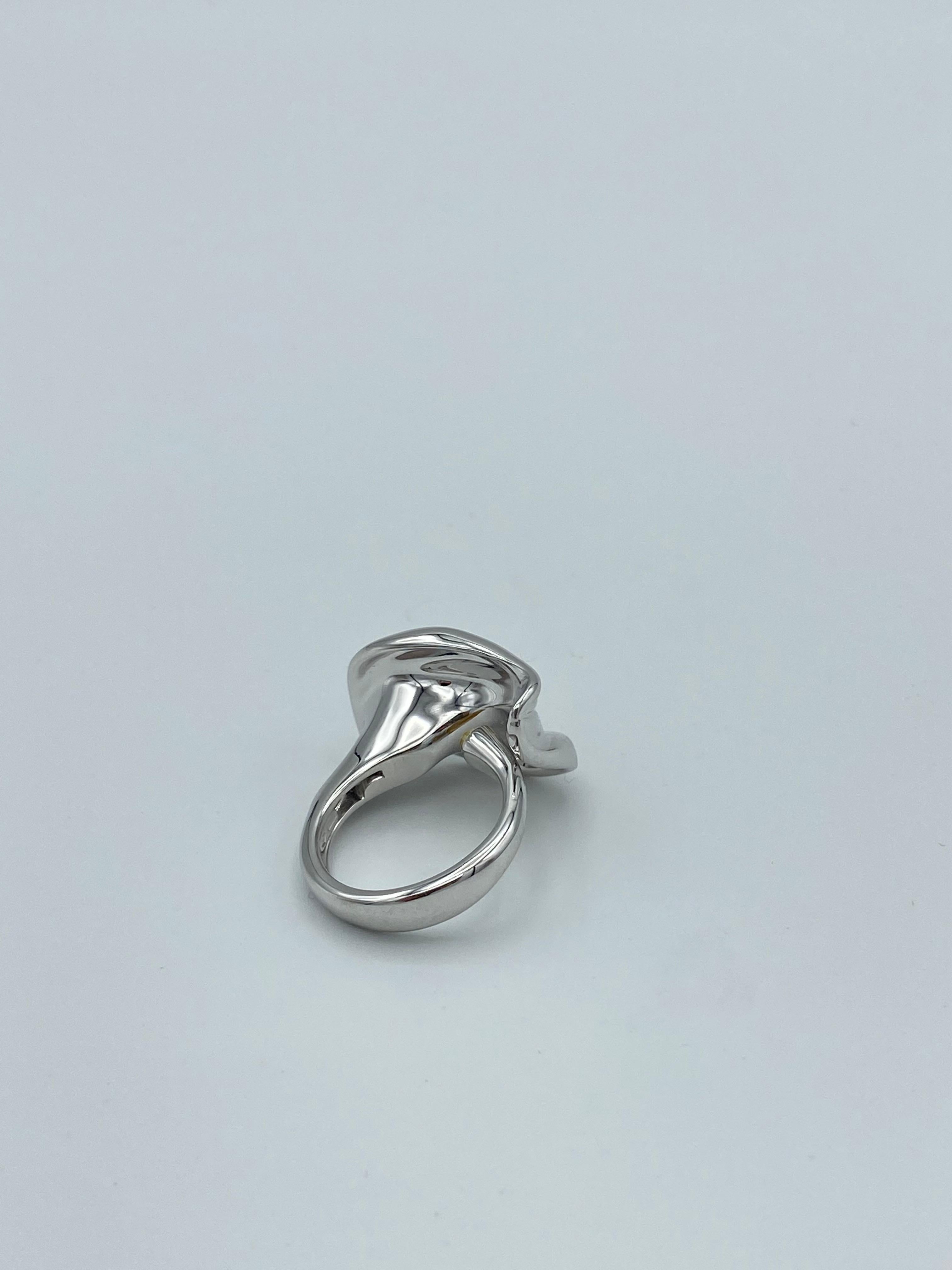Round Cut Petronilla Calla White Diamond Yellow Sapphire 18Kt Gold Ring Italian Style For Sale